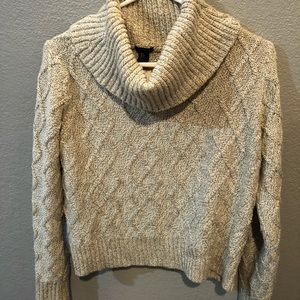 slightly cropped cowl-neck sweater